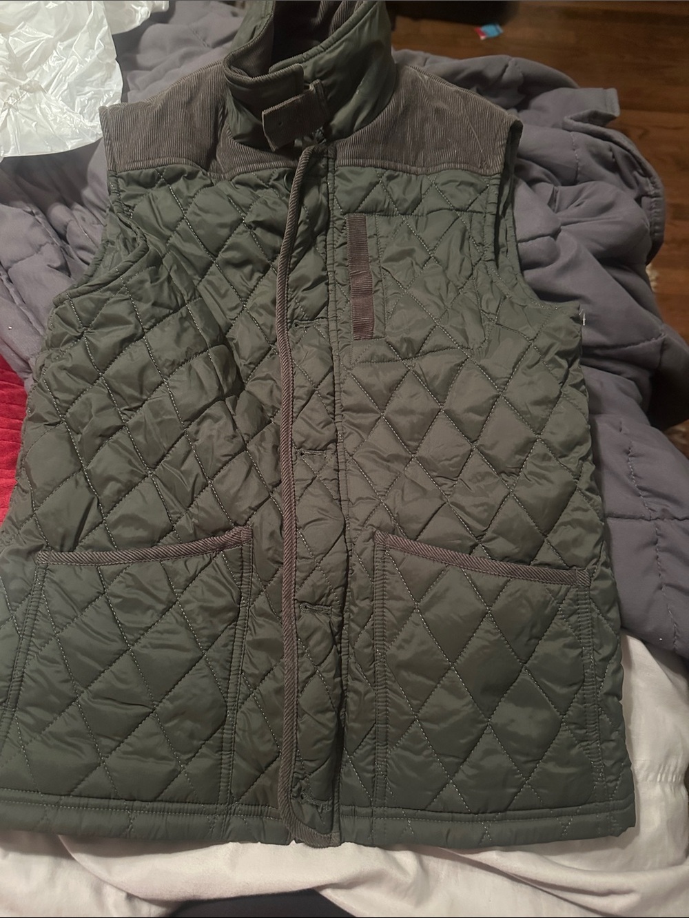 Buffalo David Bitton Quilted Vest Jacket - Olive Green size large women’s